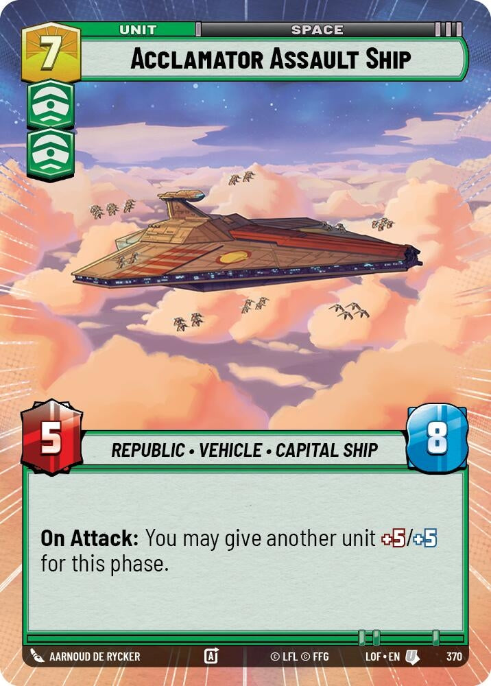 Image for Acclamator Assault Ship (Hyperspace) (370) (LOF) - Star Wars: Unlimited