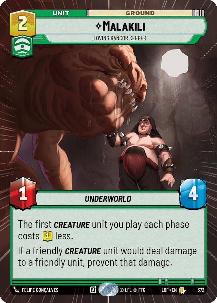 Image for Malakili - Loving Rancor Keeper (Hyperspace) (372) (LOF) - Star Wars: Unlimited