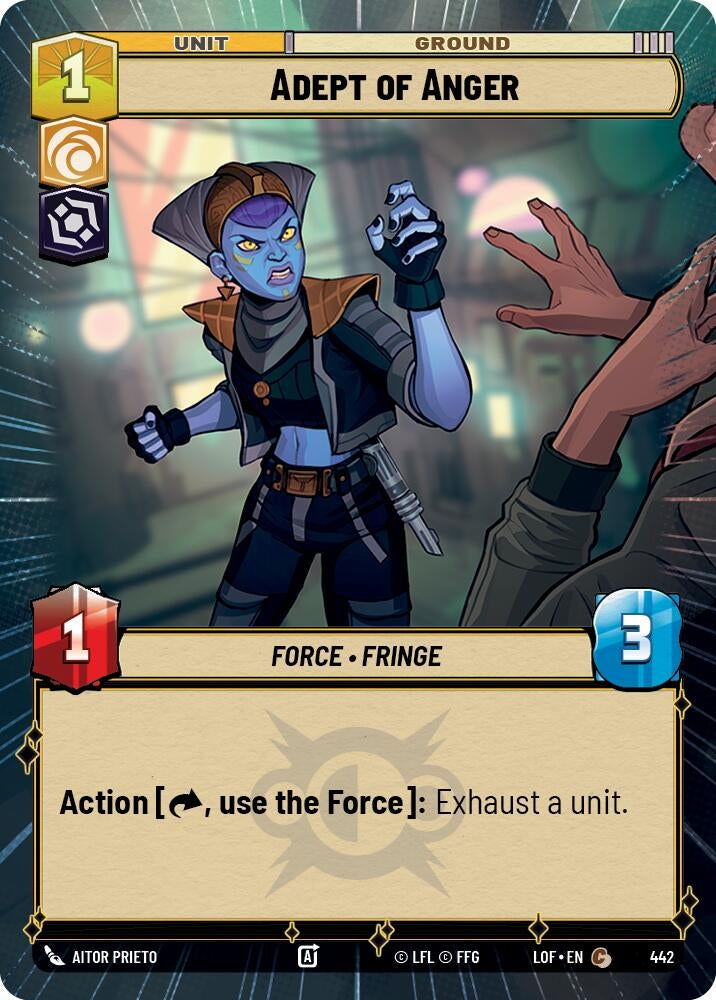 Image for Adept of Anger (Hyperspace) (442) (LOF) - Star Wars: Unlimited
