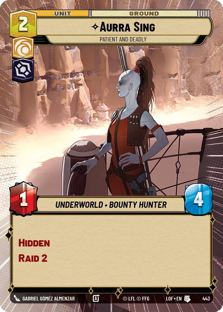 Image for Aurra Sing - Patient and Deadly (Hyperspace) (443) (LOF) - Star Wars: Unlimited