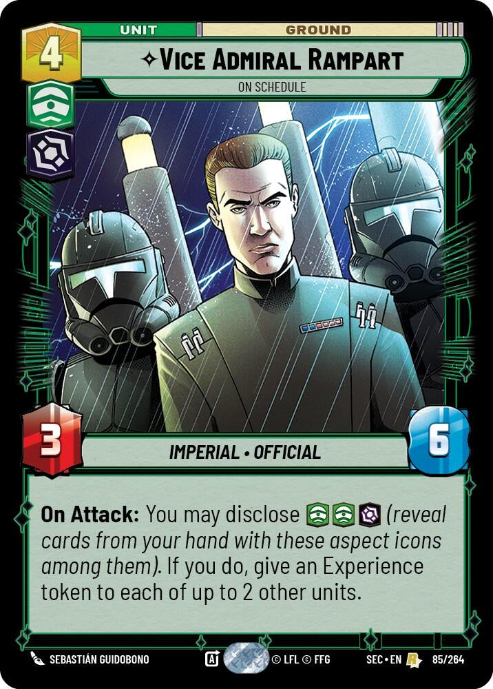 Image for Vice Admiral Rampart - On Schedule (85/264) (SEC) - Star Wars: Unlimited
