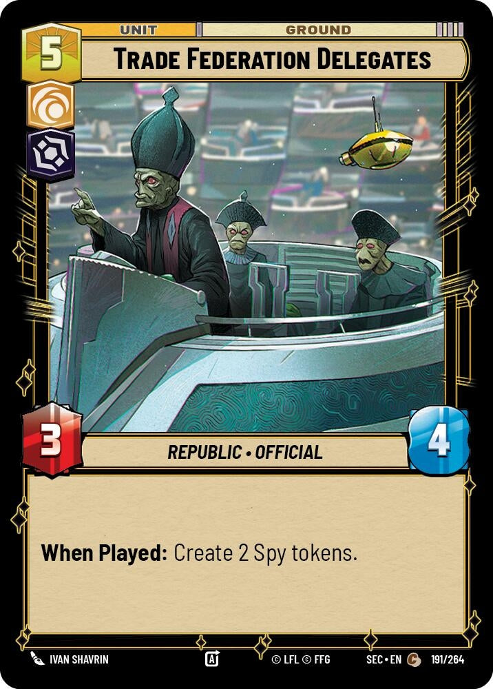 Image for Trade Federation Delegates (191/264) (SEC) - Star Wars: Unlimited