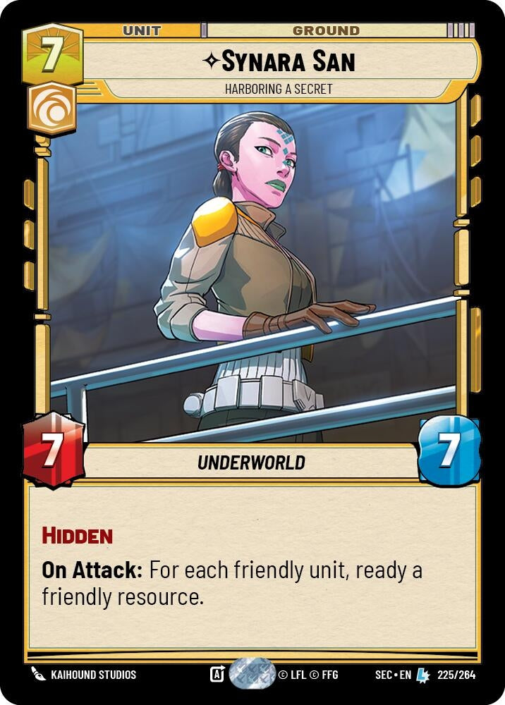 Image for Synara San - Harboring a Secret (225/264) (SEC) - Star Wars: Unlimited
