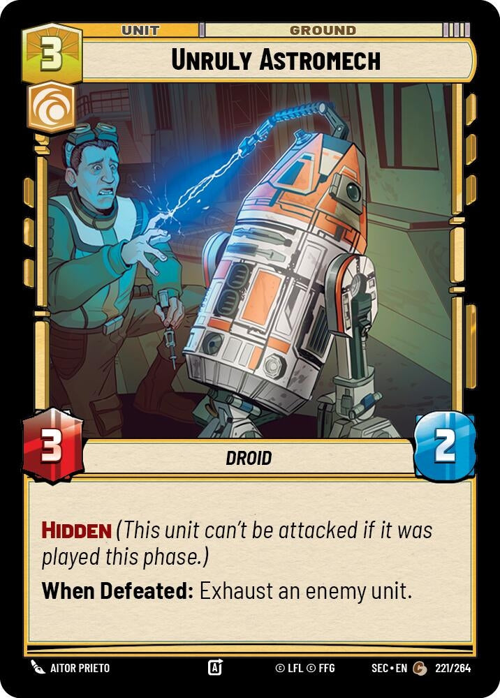 Image for Unruly Astromech (221/264) (SEC) - Star Wars: Unlimited