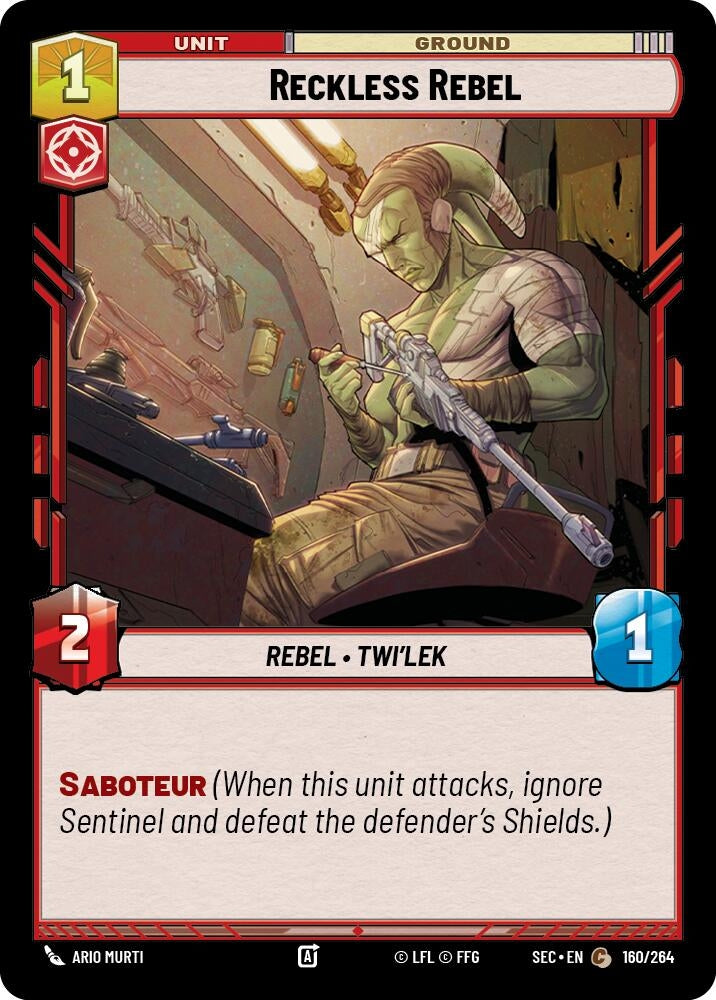 Image for Reckless Rebel (160/264) (SEC) - Star Wars: Unlimited