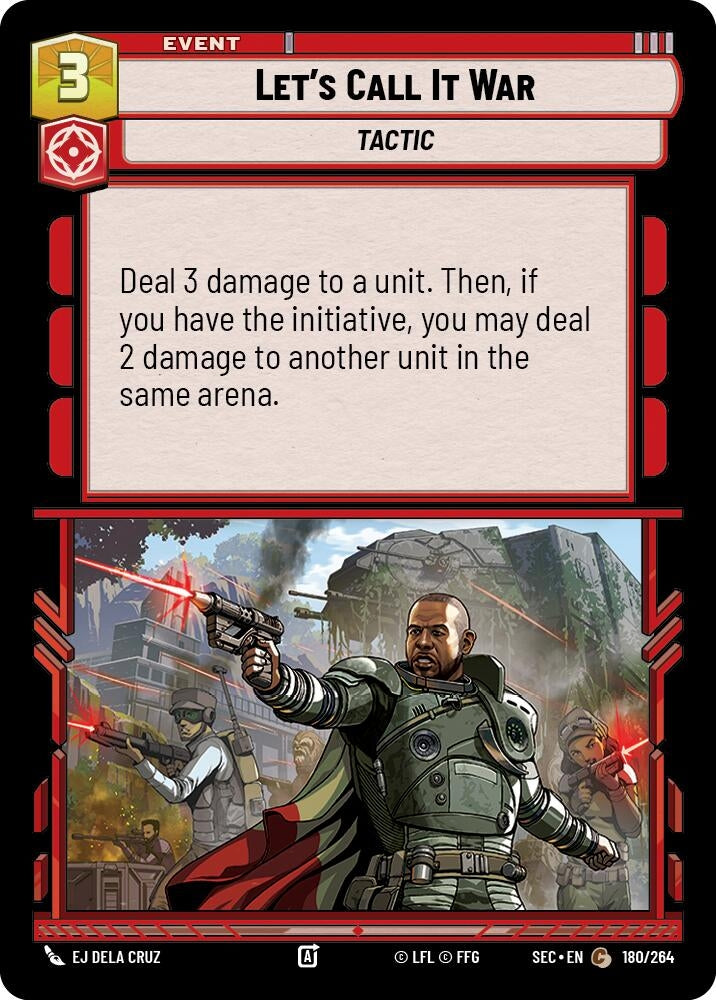 Image for Let's Call It War (180/264) (SEC) - Star Wars: Unlimited