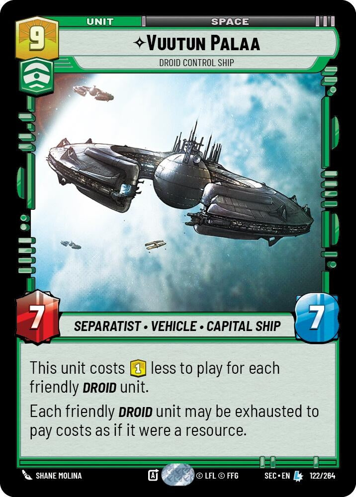Image for Vuutun Palaa - Droid Control Ship (122/264) (SEC) - Star Wars: Unlimited