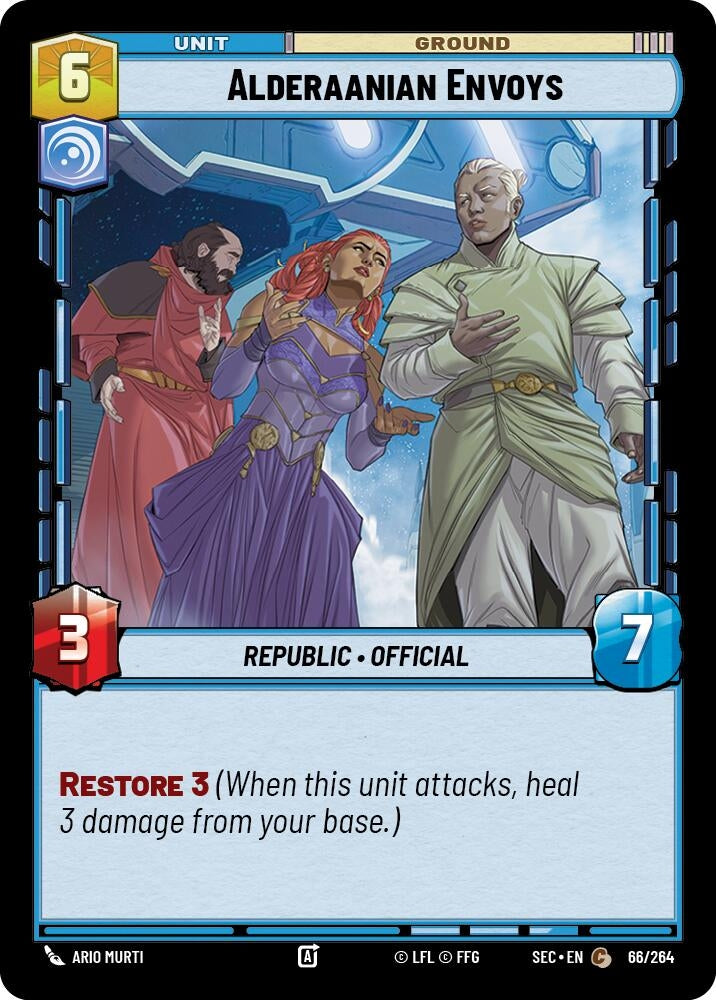 Image for Alderaanian Envoys (66/264) (SEC) - Star Wars: Unlimited