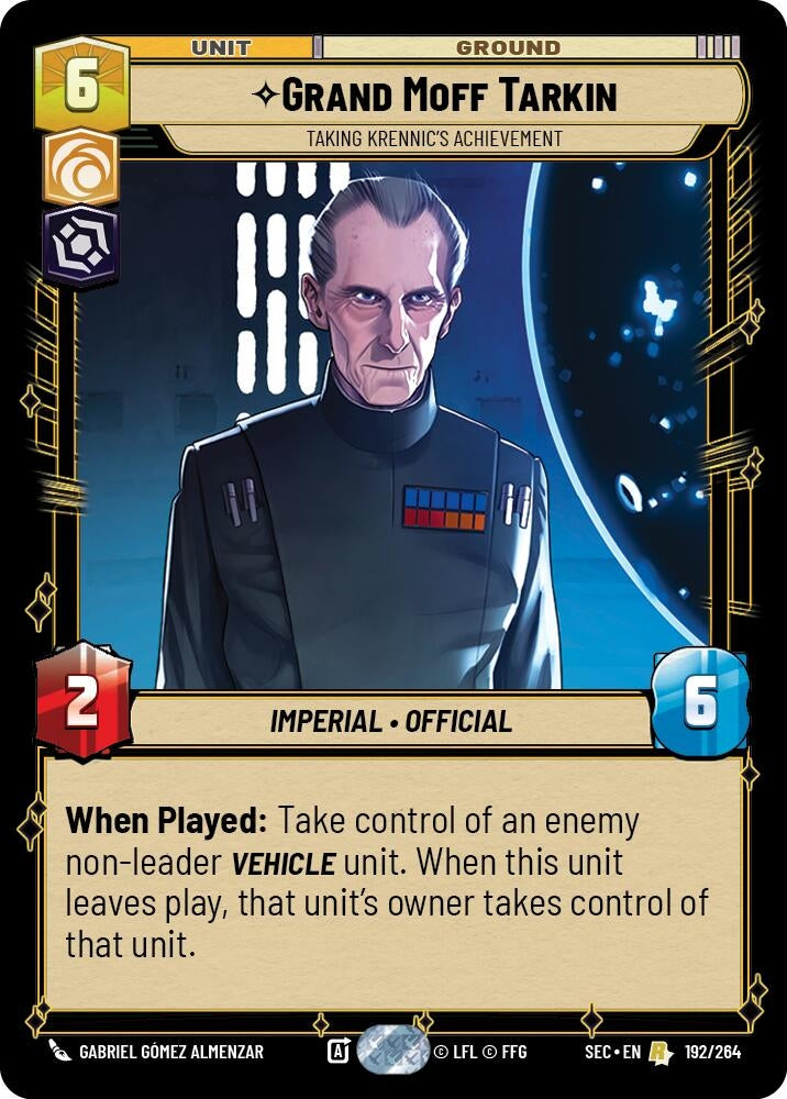 Image for Grand Moff Tarkin - Taking Krennic's Achievement (192/264) (SEC) - Star Wars: Unlimited