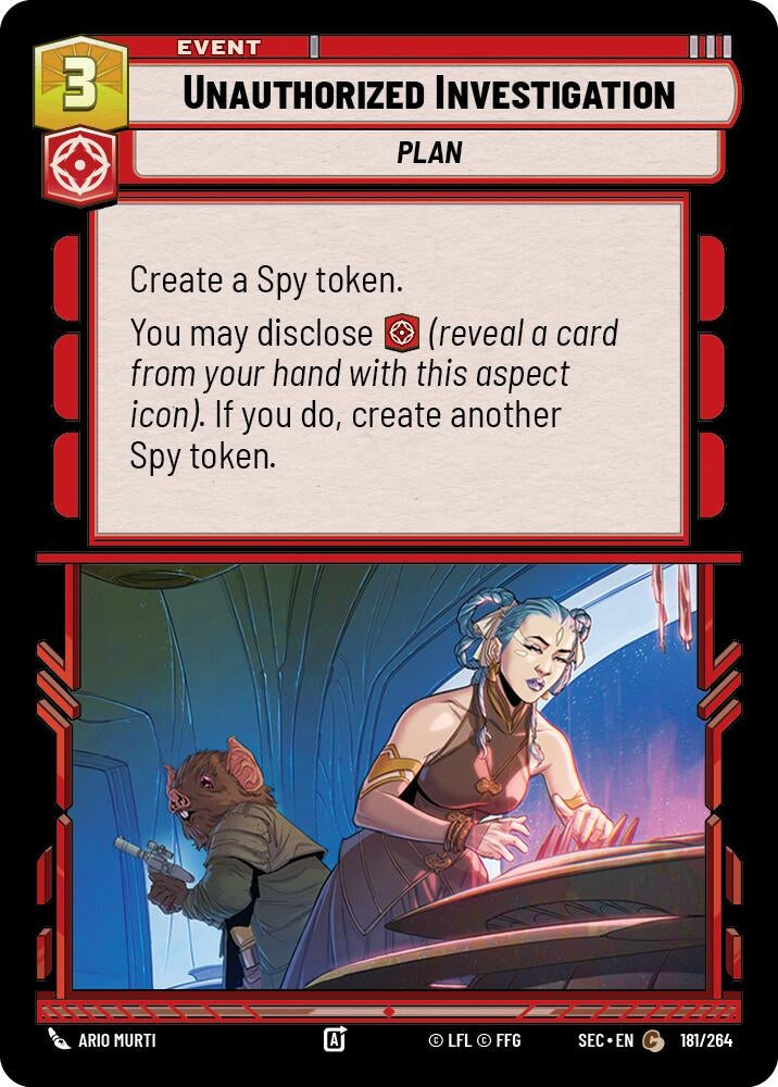 Image for Unauthorized Investigation (181/264) (SEC) - Star Wars: Unlimited