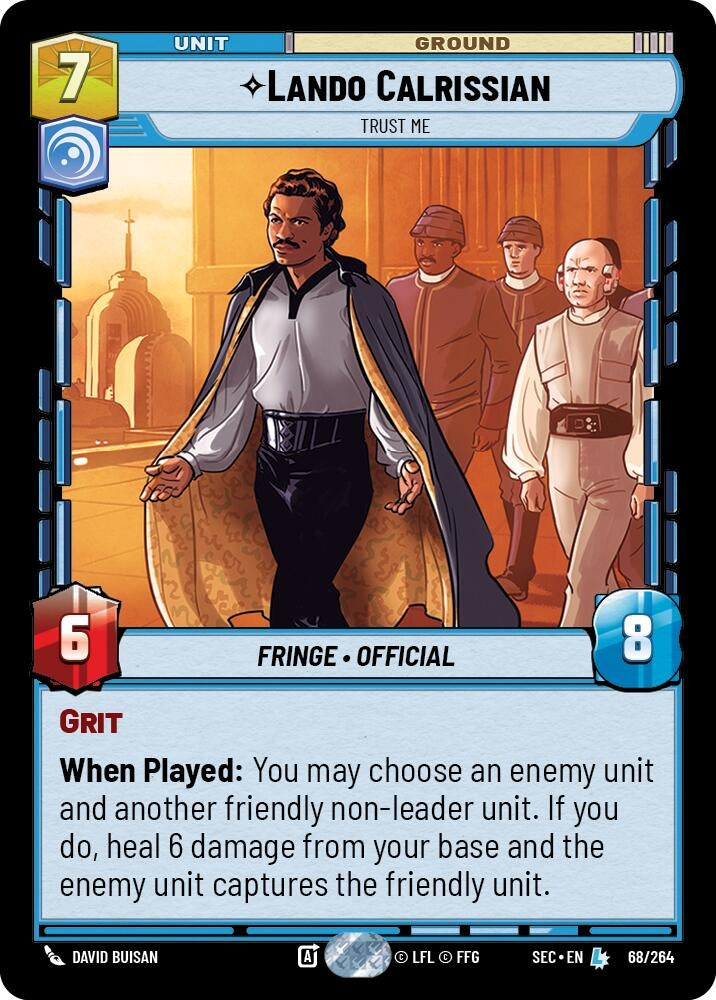 Image for Lando Calrissian - Trust Me (68/264) (SEC) - Star Wars: Unlimited