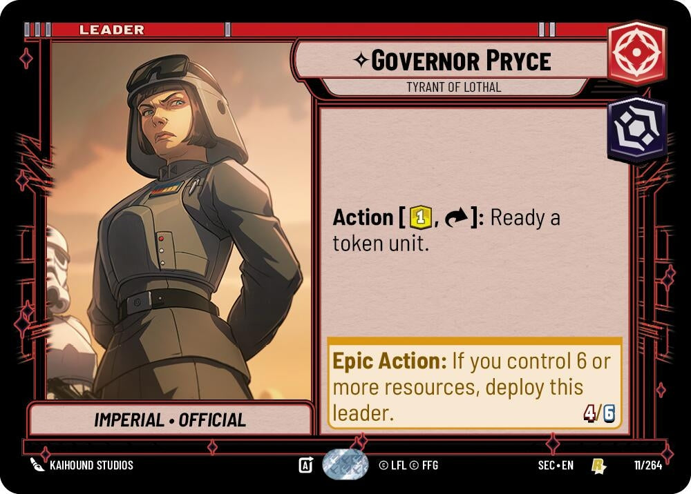 Image for Governor Pryce - Tyrant of Lothal (11/264) (SEC) - Star Wars: Unlimited