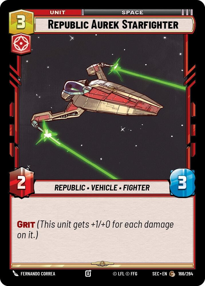 Image for Republic Aurek Starfighter (166/264) (SEC) - Star Wars: Unlimited