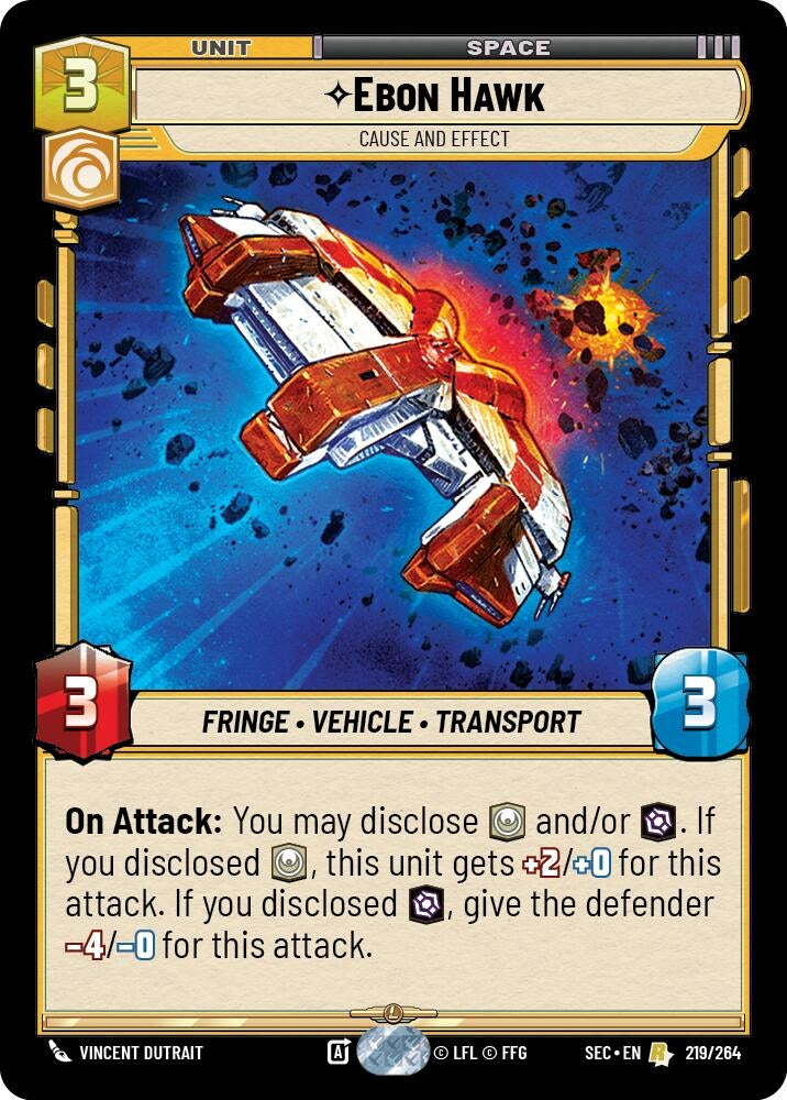 Image for Ebon Hawk - Cause and Effect (219/264) (SEC) - Star Wars: Unlimited