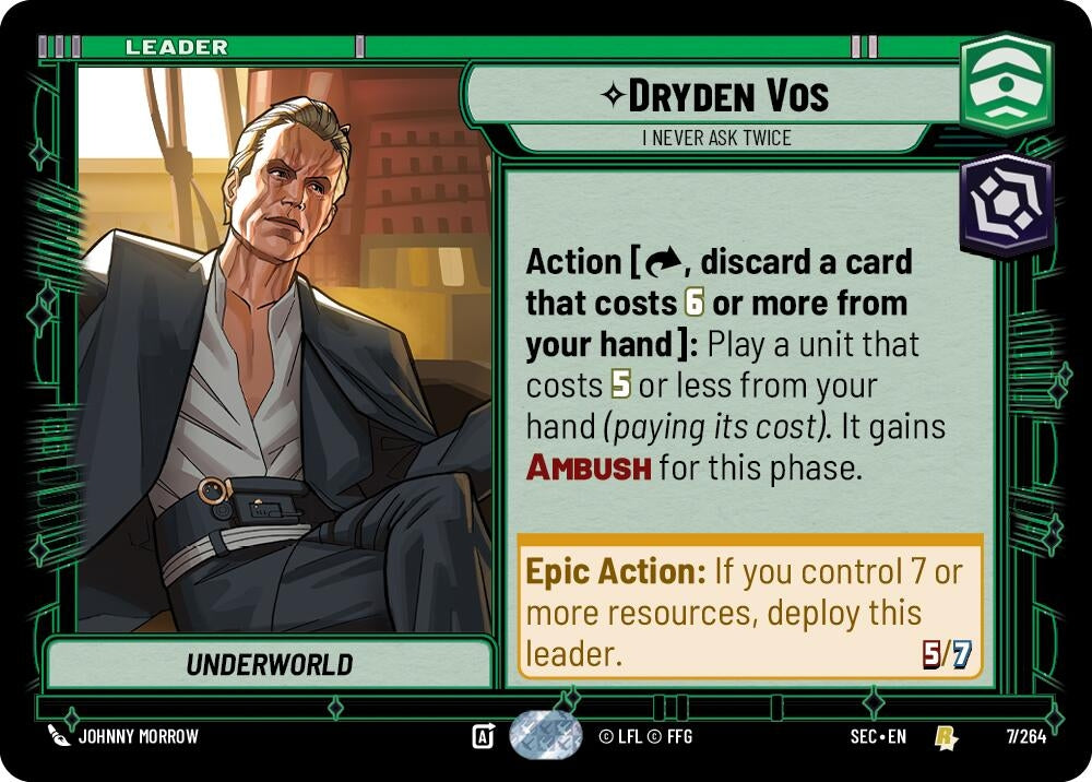 Image for Dryden Vos - I Never Ask Twice (7/264) (SEC) - Star Wars: Unlimited