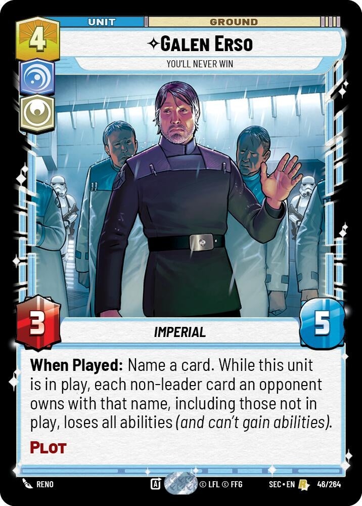 Image for Galen Erso - You'll Never Win (46/264) (SEC) - Star Wars: Unlimited