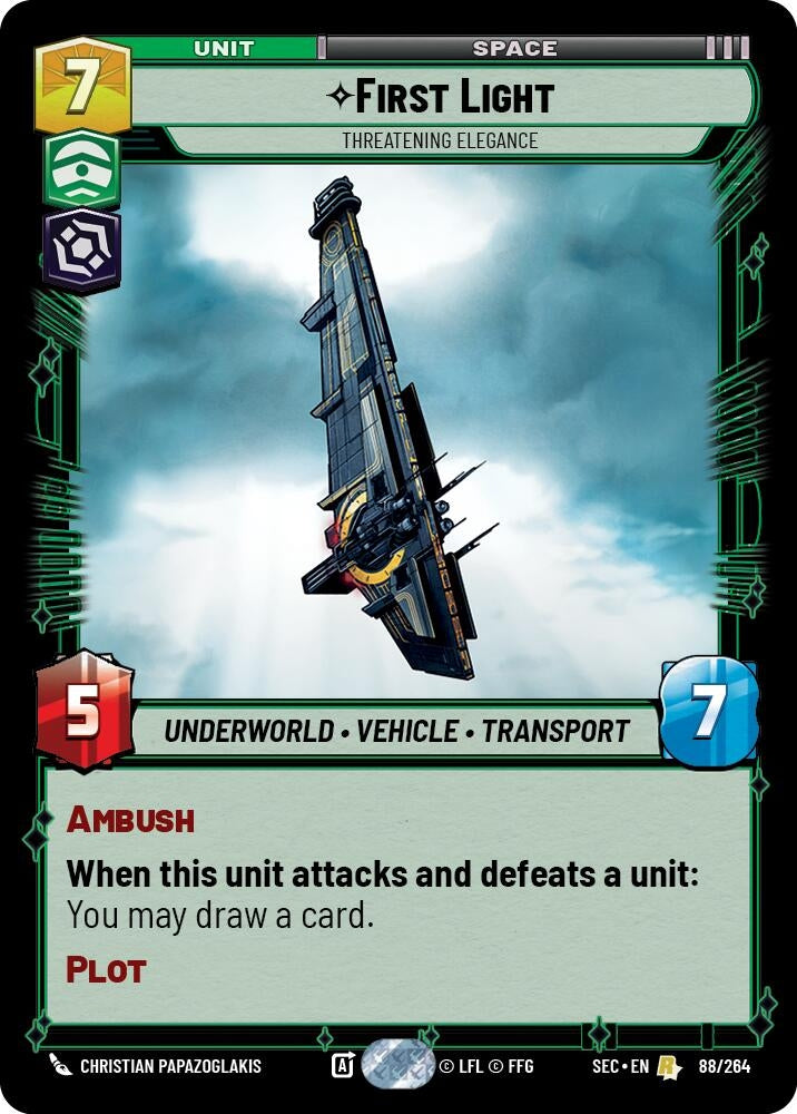 Image for First Light - Threatening Elegance (88/264) (SEC) - Star Wars: Unlimited