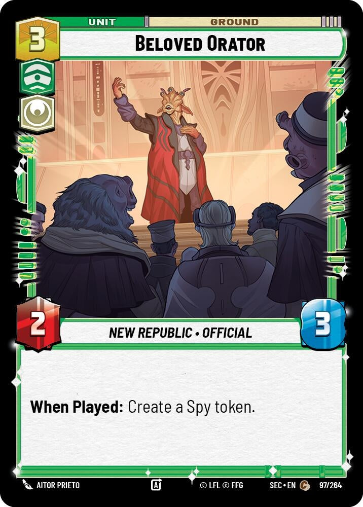 Image for Beloved Orator (97/264) (SEC) - Star Wars: Unlimited