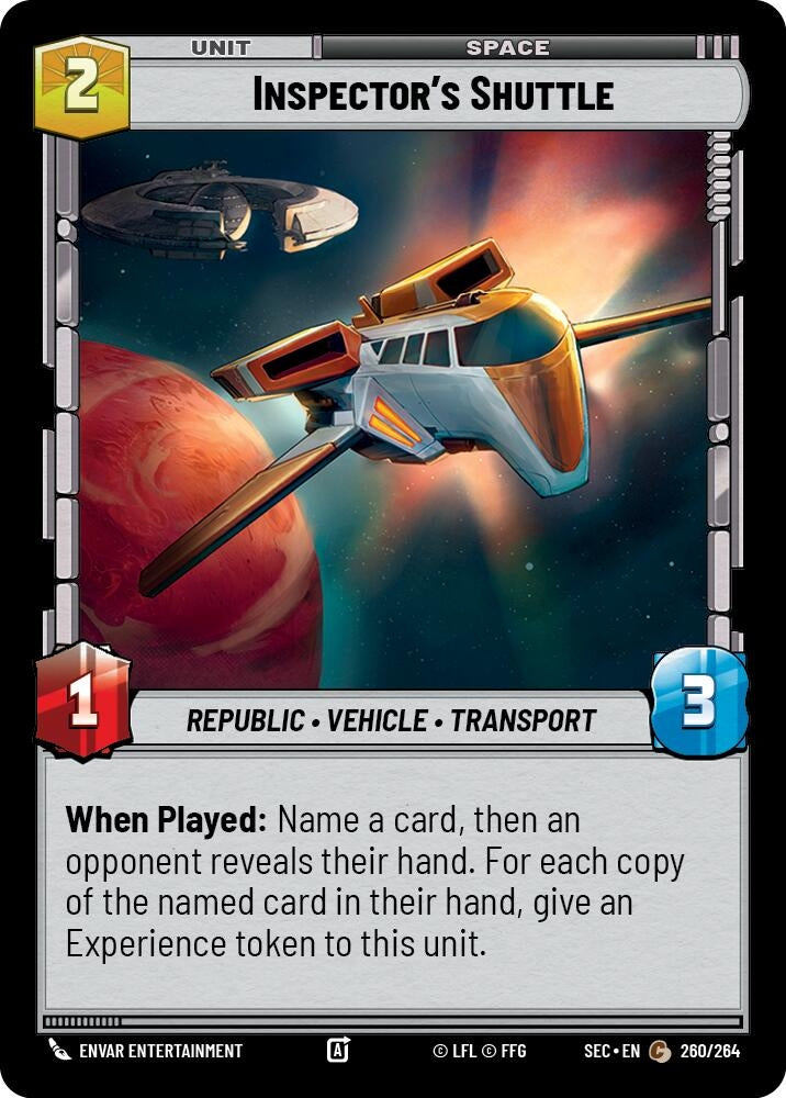 Image for Inspector's Shuttle (260/264) (SEC) - Star Wars: Unlimited