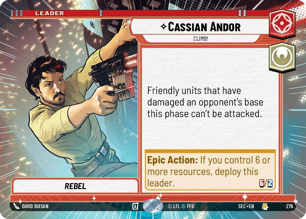 Image for Cassian Andor - Climb! (Hyperspace) (276) (SEC) - Star Wars: Unlimited