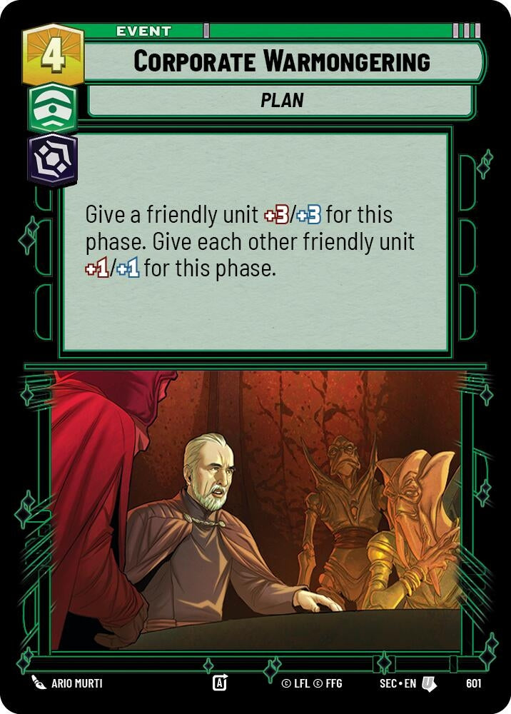 Image for Corporate Warmongering (Foil) (601) (SEC) - Star Wars: Unlimited