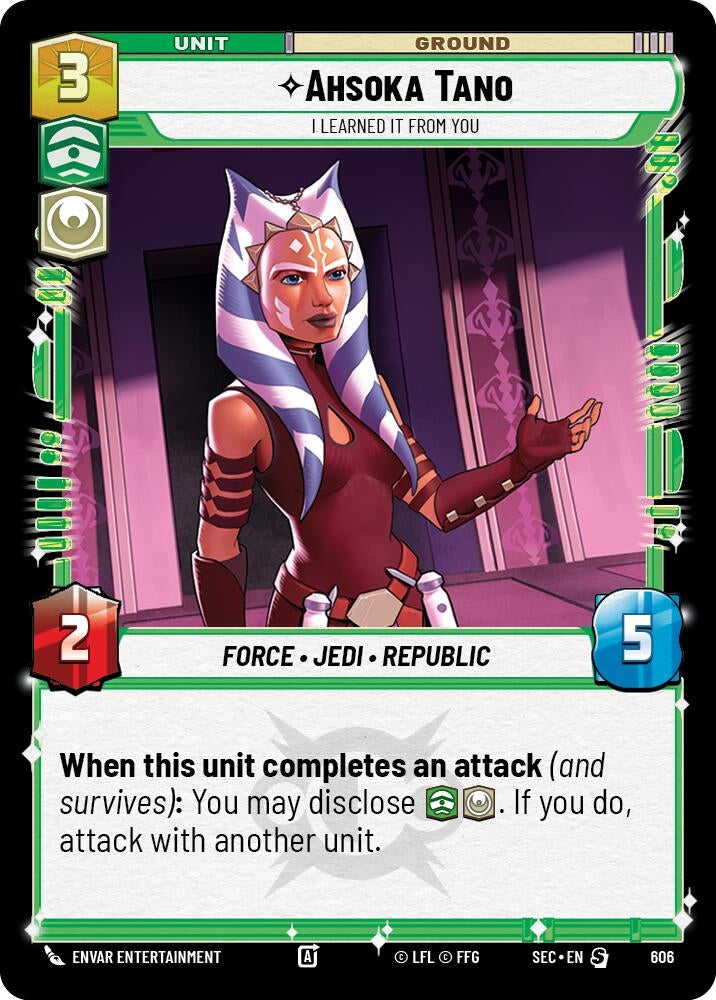 Image for Ahsoka Tano - I Learned It from You (Foil) (606) (SEC) - Star Wars: Unlimited