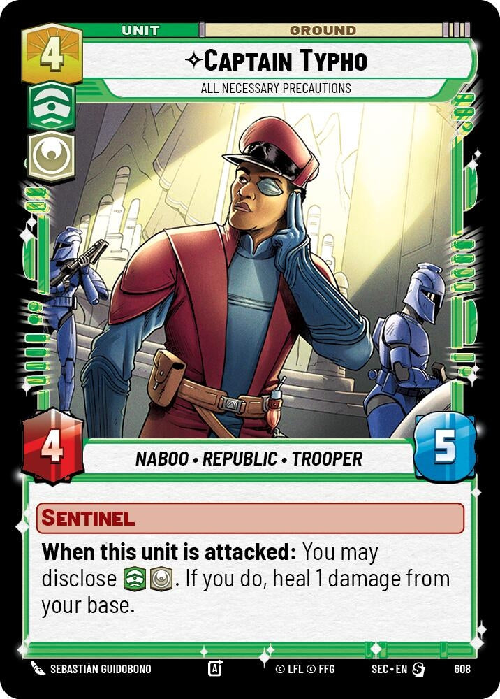 Image for Captain Typho - All Necessary Precautions (Foil) (608) (SEC) - Star Wars: Unlimited