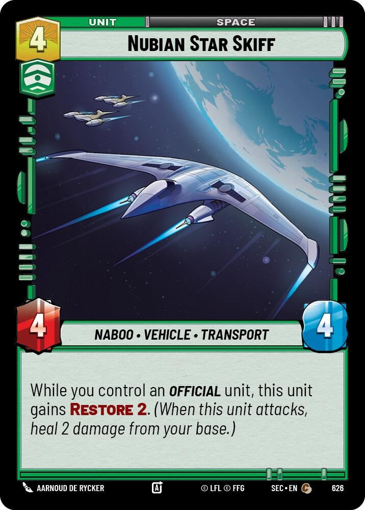 Image for Nubian Star Skiff (Foil) (626) (SEC) - Star Wars: Unlimited