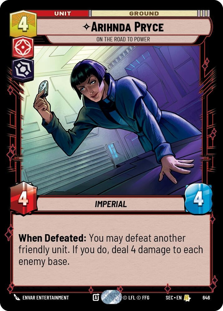 Image for Arihnda Pryce - On the Road to Power (Foil) (646) (SEC) - Star Wars: Unlimited
