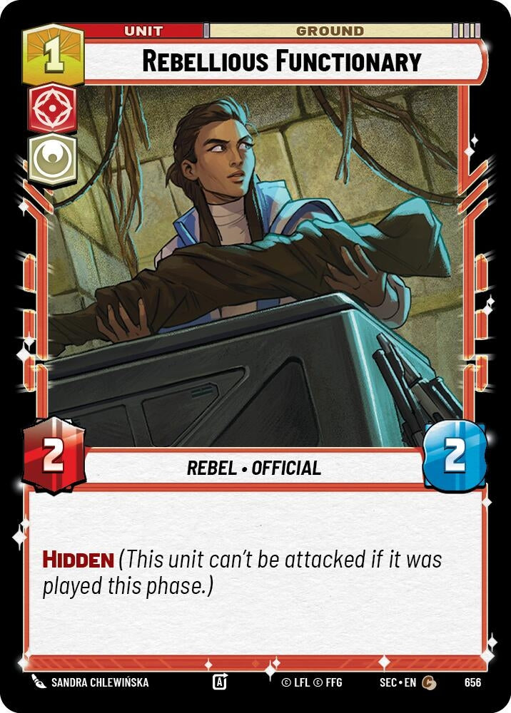 Image for Rebellious Functionary (Foil) (656) (SEC) - Star Wars: Unlimited