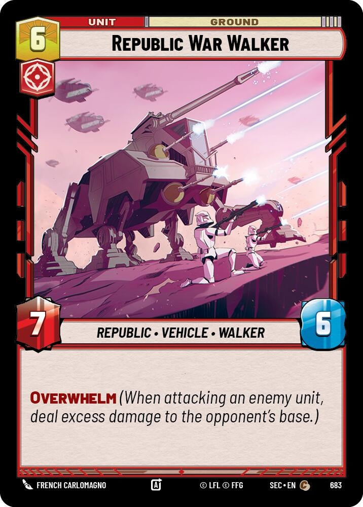 Image for Republic War Walker (Foil) (683) (SEC) - Star Wars: Unlimited