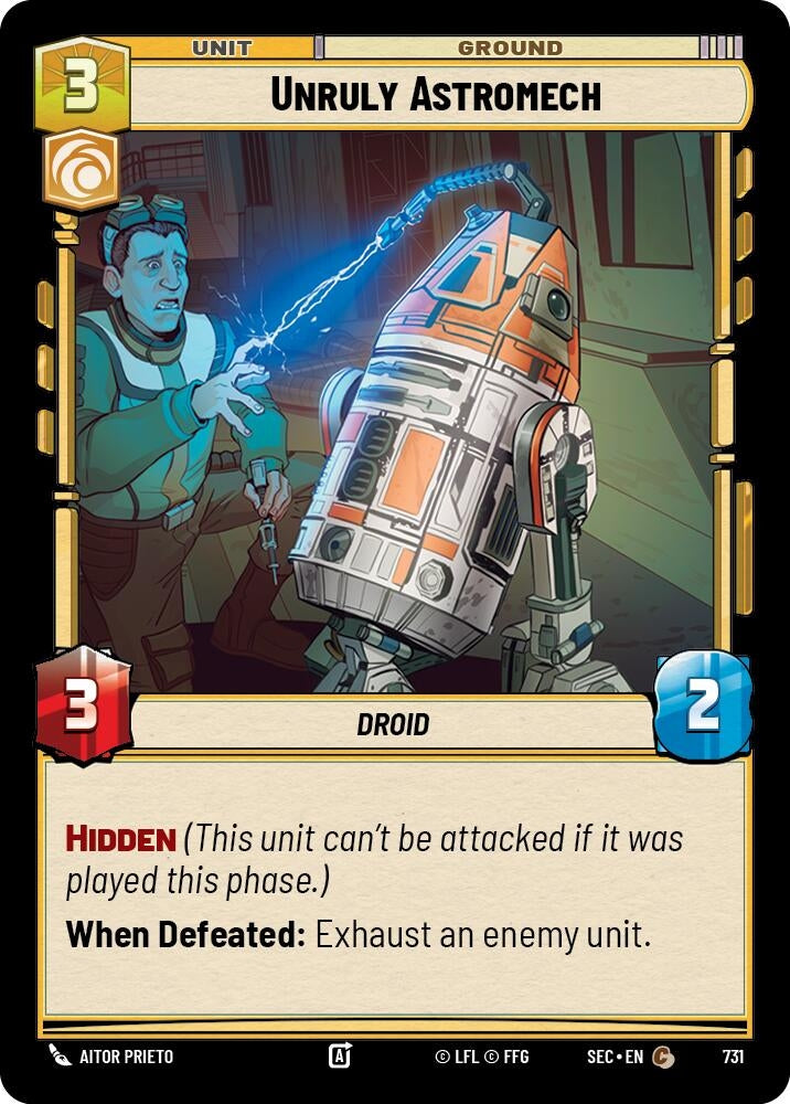 Image for Unruly Astromech (Foil) (731) (SEC) - Star Wars: Unlimited