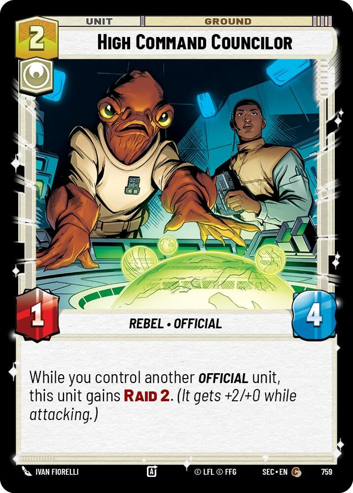 Image for High Command Councilor (Foil) (759) (SEC) - Star Wars: Unlimited