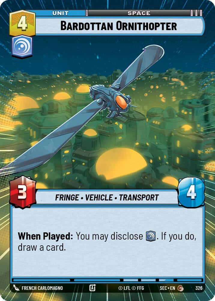 Image for Bardottan Ornithopter (Hyperspace) (326) (SEC) - Star Wars: Unlimited