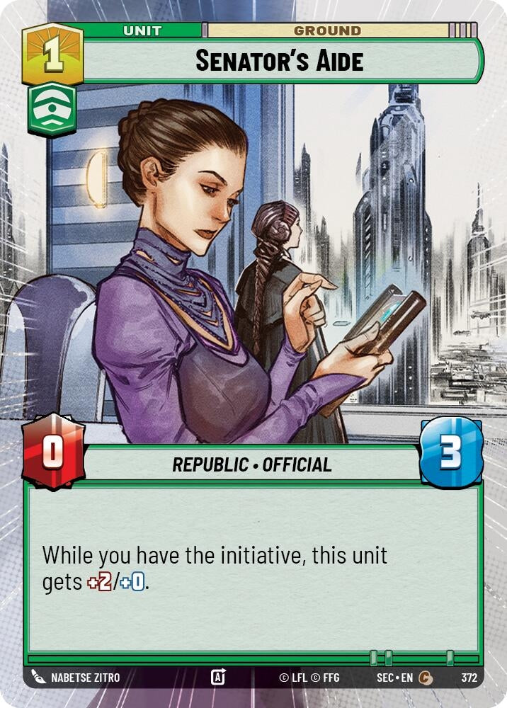 Image for Senator's Aide (Hyperspace) (372) (SEC) - Star Wars: Unlimited