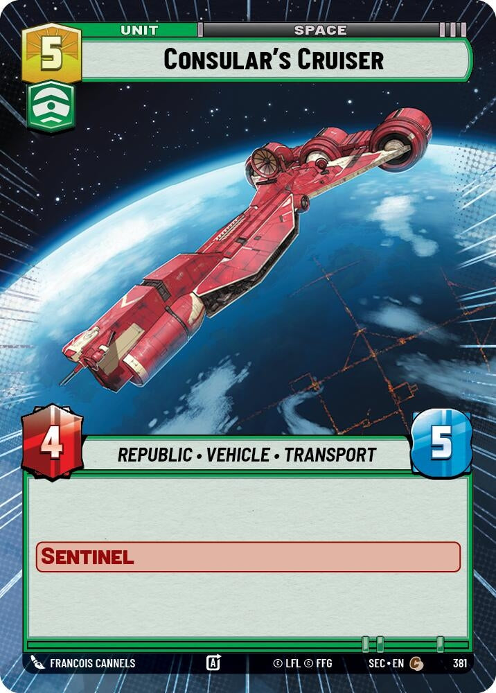 Image for Consular's Cruiser (Hyperspace) (381) (SEC) - Star Wars: Unlimited