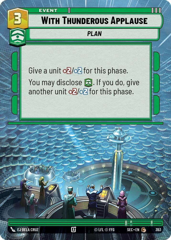 Image for With Thunderous Applause (Hyperspace) (393) (SEC) - Star Wars: Unlimited