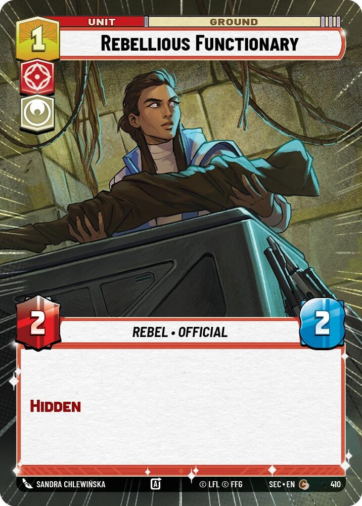 Image for Rebellious Functionary (Hyperspace) (410) (SEC) - Star Wars: Unlimited