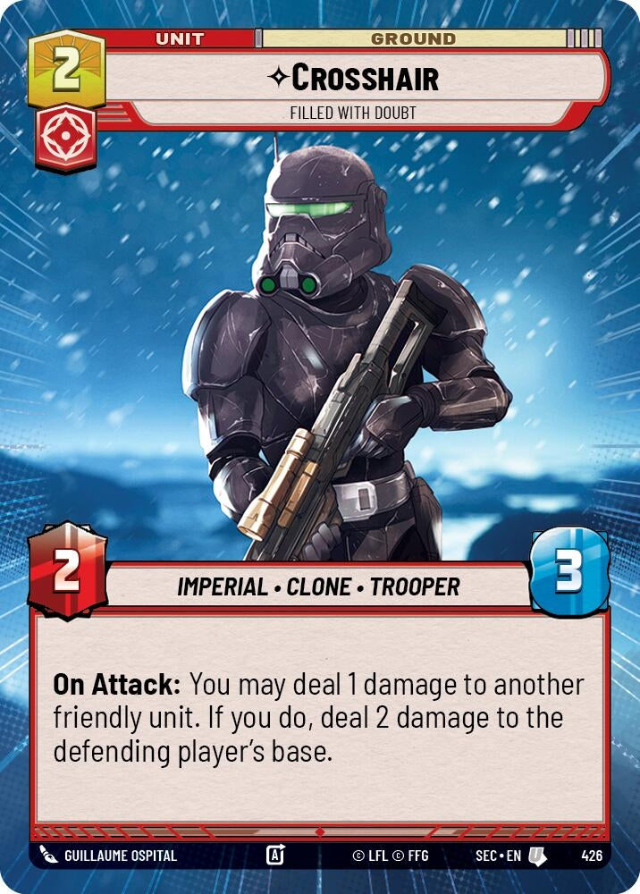 Image for Crosshair - Filled With Doubt (Hyperspace) (426) (SEC) - Star Wars: Unlimited