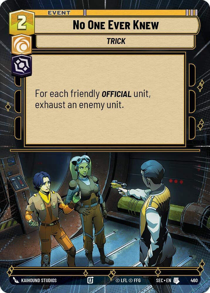 Image for No One Ever Knew (Hyperspace) (460) (SEC) - Star Wars: Unlimited