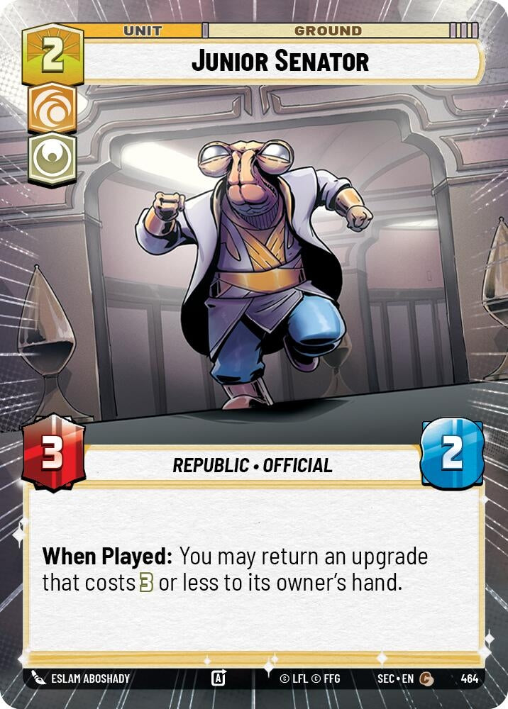 Image for Junior Senator (Hyperspace) (464) (SEC) - Star Wars: Unlimited