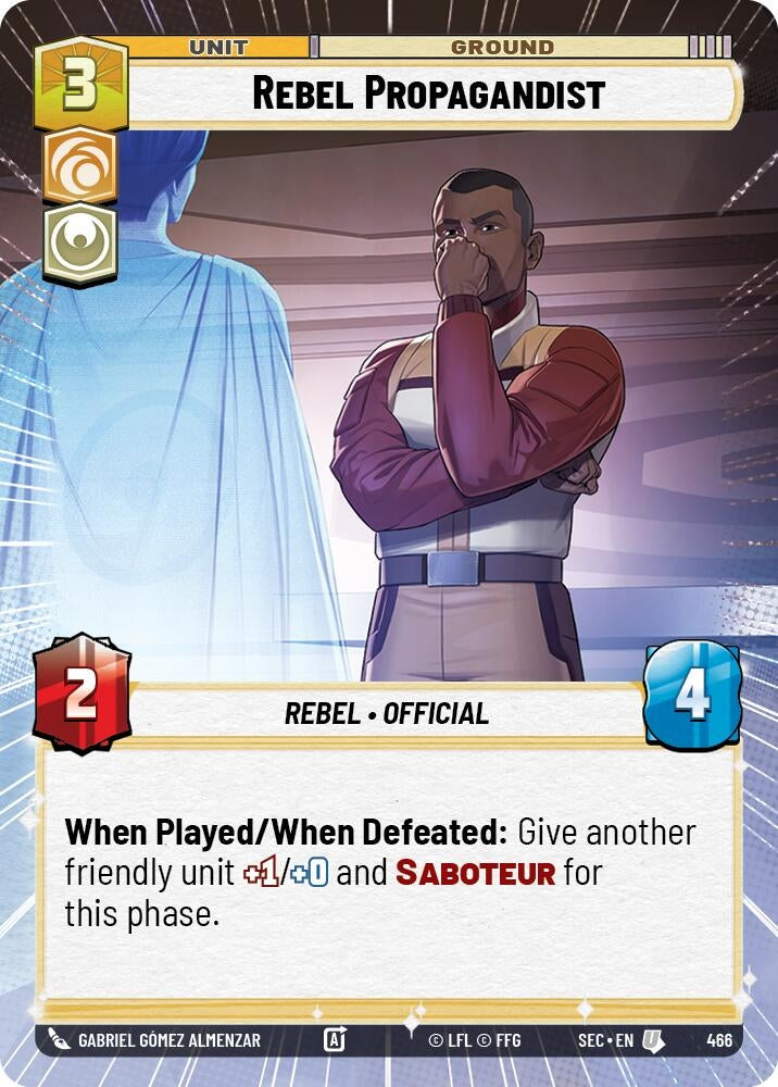 Image for Rebel Propagandist (Hyperspace) (466) (SEC) - Star Wars: Unlimited