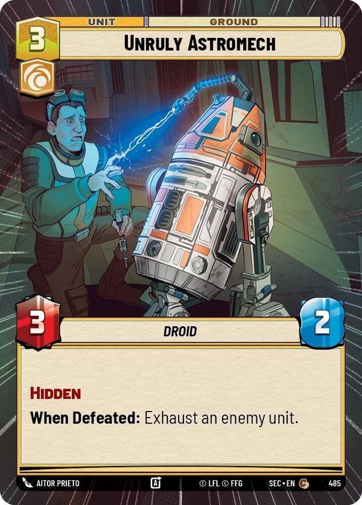 Image for Unruly Astromech (Hyperspace) (485) (SEC) - Star Wars: Unlimited
