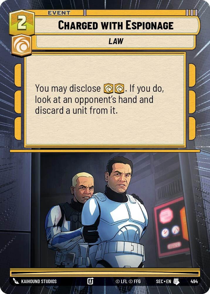 Image for Charged with Espionage (Hyperspace) (494) (SEC) - Star Wars: Unlimited