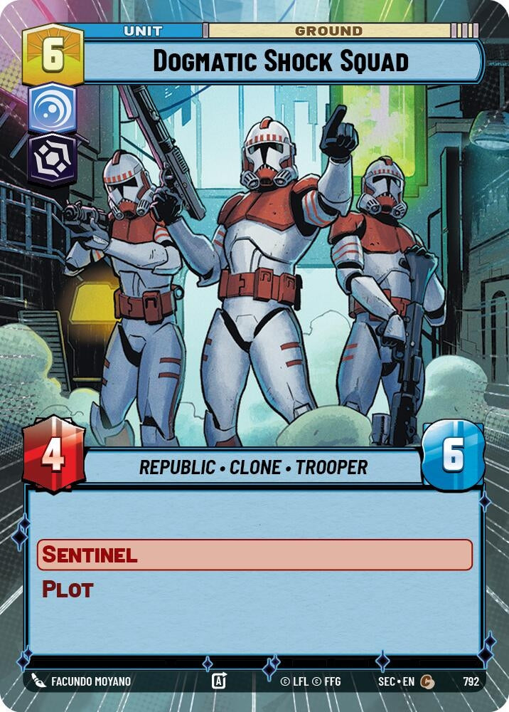 Image for Dogmatic Shock Squad (Hyperspace Foil) (792) (SEC) - Star Wars: Unlimited