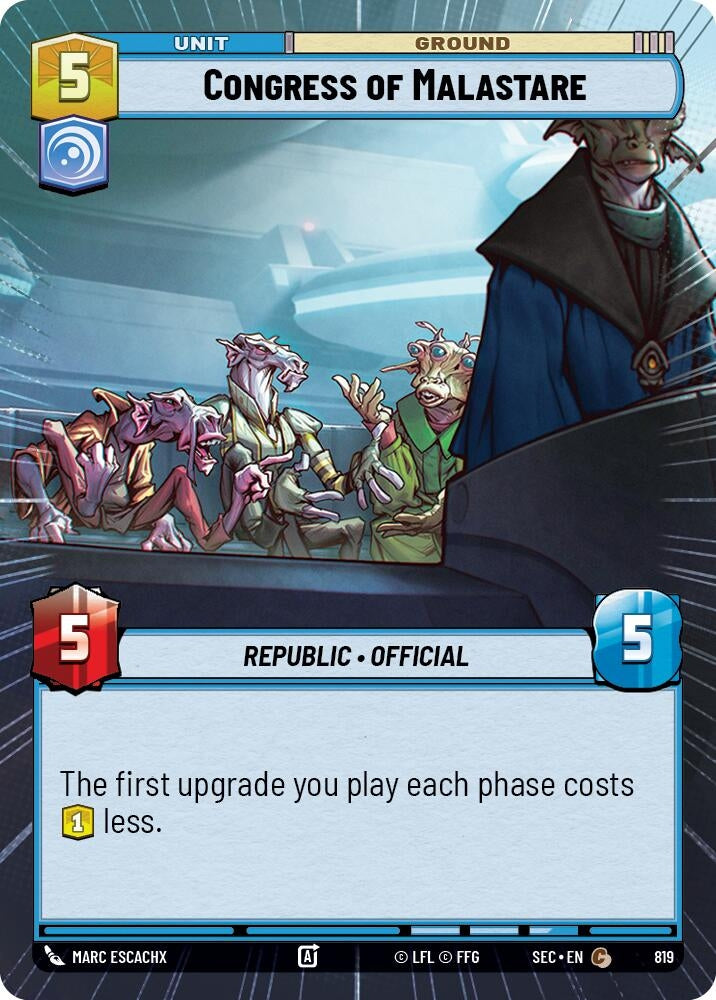 Image for Congress of Malastare (Hyperspace Foil) (819) (SEC) - Star Wars: Unlimited