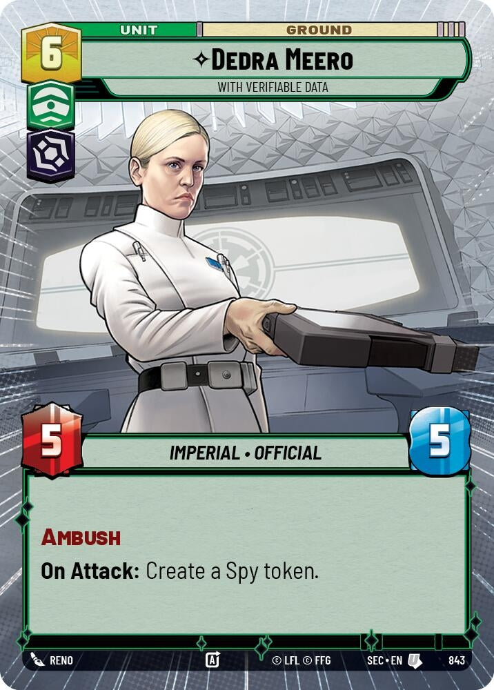 Image for Dedra Meero - With Verifiable Data (Hyperspace Foil) (843) (SEC) - Star Wars: Unlimited