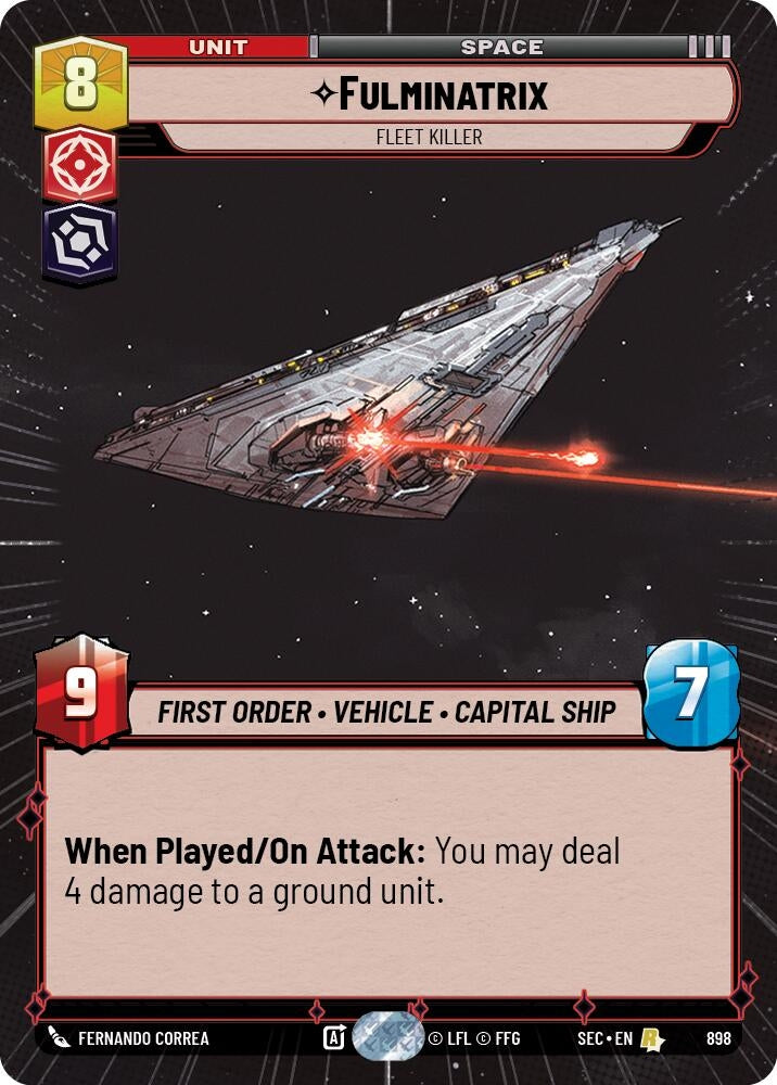 Image for Fulminatrix - Fleet Killer (Hyperspace Foil) (898) (SEC) - Star Wars: Unlimited
