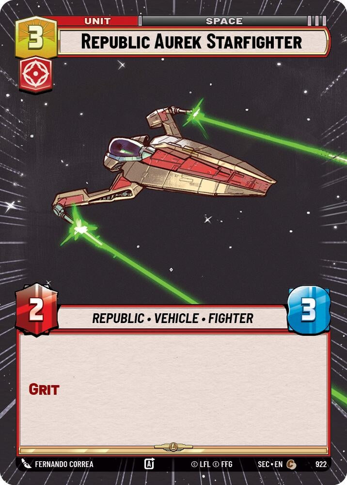 Republic Aurek Starfighter (Hyperspace Foil) (922) (SEC)