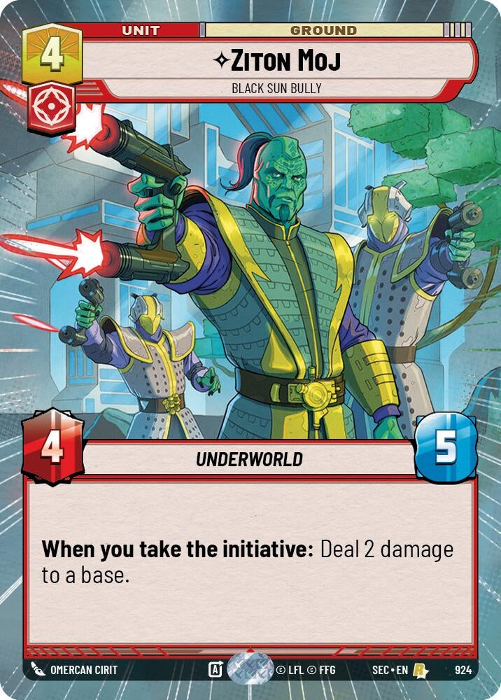 Image for Ziton Moj - Black Sun Bully (Hyperspace Foil) (924) (SEC) - Star Wars: Unlimited
